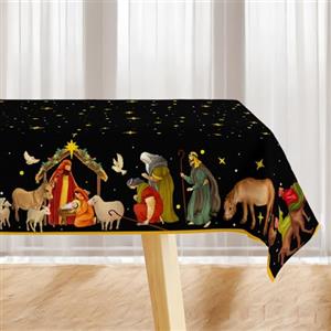 Yarcooly Tovaglia per presepe di Natale, decorazione per la tavola religiosa, per Natale, Capodanno, Natale, decorazione per feste in casa