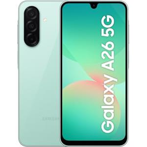 Samsung Galaxy A26 5G, Smartphone con Funzioni intelligenti, 3 anni di Garanzia del produttore, Display Super AMOLED 6.7", 8GB RAM, 256GB, 5.000 mAh, memoria espandibile, Mint [Versione Italiana]
