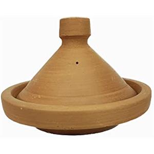 ARTIGIANATO VULCANO Tajine marocchina (pentola marocchina) in terracotta naturale non smaltata quindi non tossica cm 21 x 15 h circa