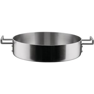 Alessi Casseruola Bassa Convivio DC102/28 - 28 cm, in Trilamina con Manici in Acciaio e Fondo Induzione