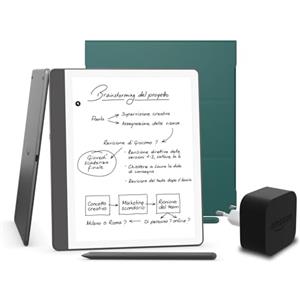Amazon Kindle Scribe (versione 2024) 32 GB, una cover Amazon Plant e un alimentatore Amazon Powerfast da 9 W