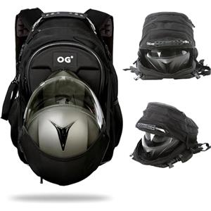 OG Original CityRunner Zaino Moto, Impermeabile, Espandibile 30-35L, Borsa Porta-Casco Moto, Cinturino per Casco, Grande Capacità, Laptop, Rifrangente, USB