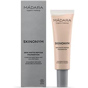 MÁDARA Organic Skincare | SKINONYM Semi-Matte Peptide Foundation, #20 IVORY, 30ml - Gestärkt durch kollagenunterstützende Peptide, Semi-mattes Finish, Passt sich der Hautstruktur an.