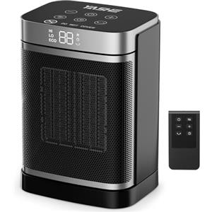 YASHE Stufa Elettrica 1500W, Termoventilatore Portatile PTC per Interni con Telecomando, Termostato, Modalità ECO, Oscillazione 70°, Timer 12H, Stufetta Sicura e Silenziosa per Casa Ufficio