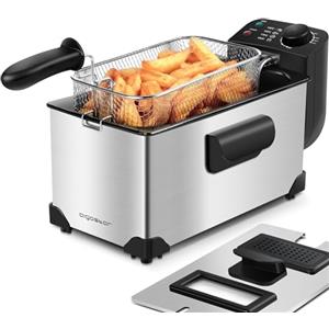 Aigostar Friggitrice 2200Watts, Capacità 3 Litri con Finestra, Controllo di Temperatura, Ciotola d'Olio Removibile