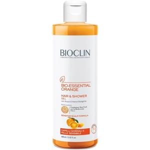 BIOCLIN Bio-Essential Orange Gel Detergente 400 ml - Biodegradabile per Capelli e Corpo, Ideale per Cute Sensibile