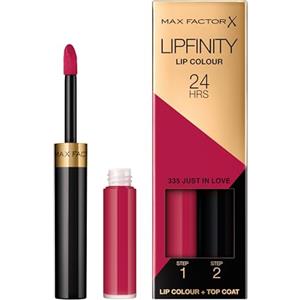 Max Factor, Lipfinity Lip Colour, Rossetto Lunga Durata E Gloss Idratante Con Applicazione Bifase, Nuance 335 Just In Love, 2.3 Ml E 1.9 G