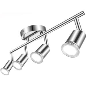 Aigostar Faretti LED Soffitto Orientabili, Lampada da Soffitto Moderna GU10, 4 Luci Lampadario Camera da Letto Cucina Soggiorno 220V (Lampadine non incluse)
