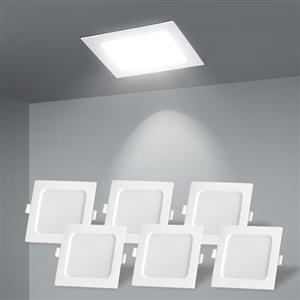 Aigostar Faretti LED da Incasso per Cartongesso Confezione da 6 W 620LM Faretto led interno,6500K luce bianca fredda,Faretto led incasso Adatto a camera da soggiorno,cucina,corridoio.Ф95-100mm