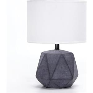 Aigostar Lampada da Tavolo in Ceramica, Moderna Lampada da Comodino con Paralume in Tessuto, Attacco E14, max.40W, Abat Jour da Comodino per Camera da Letto, Soggiorno (senza Lampadina) - H29cm
