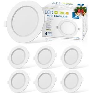 Aigostar Faretti led da incasso, led integrati 9 W Equivalenti a 72 W, luminescenza diretta, Faretti da Incasso senza trasformatore, Luce naturale 4000K, foro incasso Ф118-128mm (Pacco da 6)