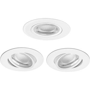Aigostar Downlight Da Incasso a LED, 5W 370Lm, Faretti da Incasso 4000K Luce Bianco Naturale, Orientabili a 30° Faretti LED da Incasso per Cartongesso, Foro Incasso Ø70-75 mm, 220-240V, Set di 3