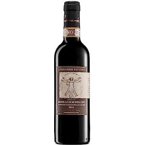 Leonardo da Vinci Brunello di Montalcino DOCG 2014, Vino Rosso dal Gusto Ricco e Persistente, Note fruttate e Speziate, 13.5% Vol., Bottiglia da 375 ml