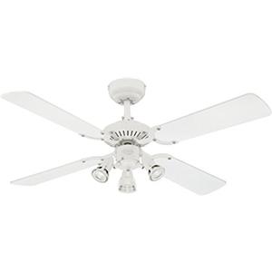 Westinghouse Ventilatore a Soffitto Princess Euro GU10, Finitura, Pale in Bianco/faggio