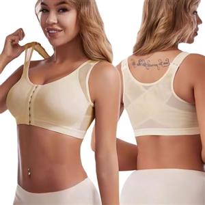 KOEMCY Reggiseno Sportivo Donna con Chiusura Frontale Top Sportivo Push up Imbottito Sostegno Forte Senza Ferretto Sport Bra Senza Cuciture Traspirante Comfort Quotidiano Allenamento Fitness