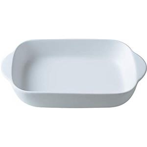 HCHLQLZ bianco Piccole Ceramica pirofila da forno Teglia Rettangolare,Rostiera/Lasagnera Casseruole da forno