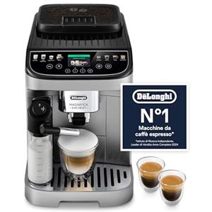 De'Longhi Magnifica Evo Next ECAM312.80.SB, Macchina Caffè Automatica con Monta Latte Automatico, Macchina Caffè Chicchi per Caffè e Cappuccino con Display Touch Intuitivo, 1450W, Nero/Argento