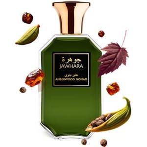 Jawhara Collection Amberwood Nomad Unisex Eau de Parfum, Profumo ambrato fougère, Con Cardamomo, Accordo Cuoio e Labdano, 100 ml