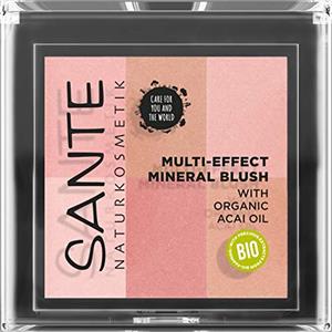 SANTE Naturkosmetik Multi-Effect Mineral Blush 01 Coral, fard, 6 sfumature di colore per un bagliore naturale e una carnagione fresca, con preziosi estratti biologici, naturale, vegano, 8 g