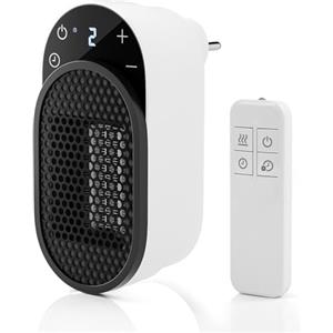 Dreamhigh® Stufa Elettrica Basso consumo 500 W, Scaldino Elettrico Bagno con Telecomando, Rotazione 90°, Timer 1-12 Ore, Display LED, Termoventilatore Basso Consumo per Ambienti fino a 25 m²