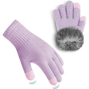 ineepor Guanti Termici Bambino in Lana di Alpaca Guanti Invernali Bambina Doppio Strati Caldi Imbottiti con Fodera in Pile Antivento e Morbidi per Ragazze Ragazzi 3-12 Anni