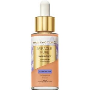 Max Factor Miracle Pure 2in1 Skin Reset Serum Foundation, 50-70, Light To Medium Warm, formula vegan, uniforma l'incarnato, copertura media, Formula con Niacinamide e Bisabololo, 30 ml