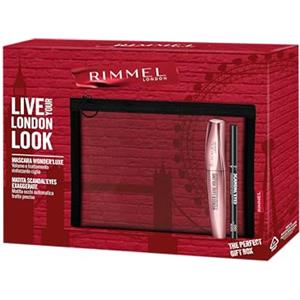 Rimmel London Cofanetto Regalo Live Your London Look, Pochette con Mascara Wonder'Luxe Volume e Matita Occhi Nera Scandal'Eyes Exaggerate Eye Definer