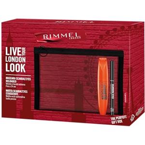 Rimmel London Cofanetto Regalo Live Your London Look, Pochette con Scandal'Eyes Reloaded Mascara e Matita Occhi Nera Scandal'Eyes Exaggerate Eye Definer