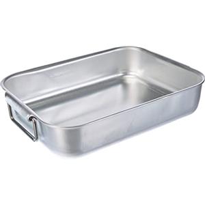 Baldassare Agnelli Pentole Agnelli ALMA15030 Rostiera Rettangolare Alta con Maniglie, Alluminio, Argento, 30 x 23 x 7 cm