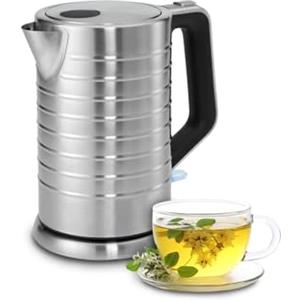Wintem Bollitore Elettrico per Acqua in Acciaio Inox 1,7L - Ideale per Preparare Bevande Calde come Thè o Tisane in Modo Comodo e Veloce - Coperchio di Sicurezza con Blocco e Interrutore - 220-240V
