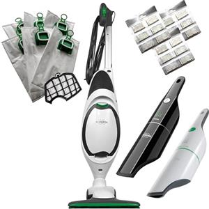 DIERRESTORE Aspirapolvere -FOLLETTO- VK150 NUOVA + Aspirabriciole (BIANCO O NERO SECONDO DISPONIBILITA) + HD50 - MOTORE ULTRA POTENTE + 6 SACCHETTI COMPATIBILI