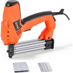 VEVOR Sparachiodi Elettrica Graffettatrice Calibro 18, 15-32 mm, Sparachiodi con 1000 Punti Metallici 1000 Chiodi, Impugnatura in Gomma Antiscivolo, Graffettatrice per Lavori di Falegnameria