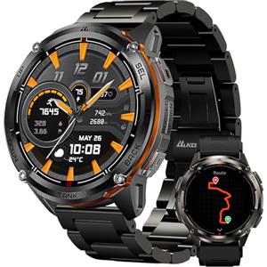 KOSPET Tank T3 Ultra 2 Smartwatch Uomo, GPS, Display AMOLED 1,43", Autonomia 18 giorni, Resistenza Acqua 5ATM, Monitoraggio Frequenza Cardiaca e SpO2, 170+ modalità Fitness (Nero)
