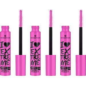 Essence I LOVE EXTREME Crazy Volume Mascara - Nero, Effetto Volume Estremo, Allungante e Curvante - Formula Vegan, Senza Microplastiche - Confezione da 3 (3x12ml)
