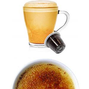 KICKKICK Capsule Aromatizzate Crème Brûlée Compatibili Nespresso (50pz) Capsule Solubili Kickkick per Nespresso, Bevanda Calda Cremosa a Base di Latte e Caramello