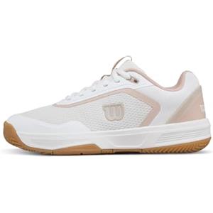 Wilson Scarpe da Tennis da Donna Courtglide, Vestibilità e Comfort, Presa Affidabile, Assorbimento degli Urti, Movimento Fluido, Colore: Bianco / Rosa Cameo / Gum1a, Taglia: 4.5