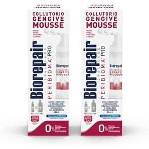 Biorepair, Peribioma™ Mousse Collutorio, per Igiene Orale, Colluttorio per Gengive Infiammate, Antibatterico, Ripara-Smalto, Formato 200 ml (Confezione da 2)