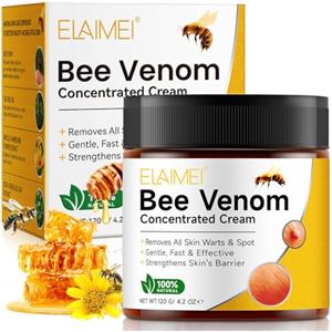 YijiaXingzhou Crema al Veleno d'Ape 120g, Crema al Veleno d'Ape per il Trattamento della Pelle per Rimozione di Cicatrici e Macchie, Ripristino Complessivo della Pelle, Anti-Età, Idratante, Riparatrice, Ingredienti