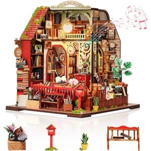 Foyucool DIY Miniature House, Kit Casa delle Bambole in Legno da Montare, Modellino Creativo per Adulti, Compleanni e Natale, Casa dei Libri