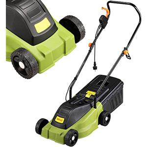 Bakaji Tagliaerba Elettrico da Giardino Rasaerba a Spinta Motore 1000W Larghezza Taglio 30cm Altezza Taglio Regolabile 25/40/55mm con Serbatoio di Raccolta da 25lt Manico Ergonomico e Ruote Sagomate