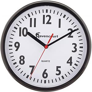 NRS Healthcare Ravencourt L99879 Orologio a Muro, Nero e Bianco, Diametro 22 cm