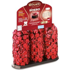 WITOR'S - Il Boero Originale - Cioccolatini Ripieni con Cuore di Ciliegia e Liquore - Praline di Cioccolato Finissimo - Snack Dolci di Cioccolato Fondente Extra - Espositore Box da 240 pz
