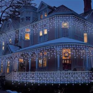 Generico Tenda Luminosa BIANCO FREDDO Natalizia NATALE LUCI 10mx40cm 300led PROLUNGABILE esterno/interno