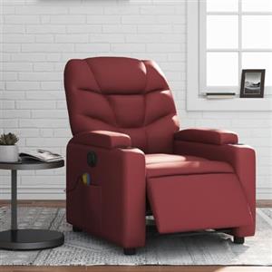 Gecheer Poltrona,Massaggiante,Elettrica,Relax,Reclinabile,Automatica,da TV,da Saotto,in Similpelle,Rosso Vino,74x89x100 cm,Poltrona Reclinabile,Relax,Poltrona da TV,Poltrona per Anziani