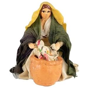 Holyhome Lavandaia - Presepe Napoletano Terracotta Vestita, Realizzato e Dipinto a Mano, Made in Italy (Cm 8 (3,14 Inch))