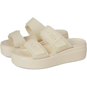 Crocs Brooklyn BuckleFrostedLowWedge, Sandali Donna, Arenaria, 39/40 EU