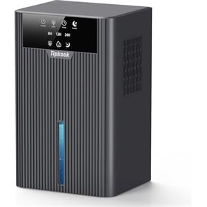 Tipkook Deumidificatore 2400ml, Tipkook Deumidificatore Casa, Silenzioso Deumidificatori, Timer 8H /12H/24H, colori LED, Portatile Deumidificatori per Bagno Armadio Camera da letto Ufficio Camper