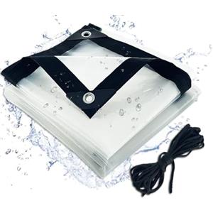 AVJWWD Telone impermeabile trasparente con occhielli, telo trasparente resistente alle intemperie, Tenda da Balcone in Plastica per Esterni Della Mobilia Delle Piante Della Serra Pet Hutch Roof (3x5m)