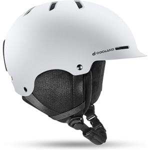 Odoland Casco da Sci per Adulti e Ragazzi, Helmet da Snowboard per Uomo e Donna, Casco da Neve Ventilazione, Paraorecchie Rimovibili, Compatibile con Occhiali da Sci e Snowboard, Bianco