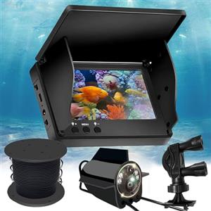 Mocoli Telecamera Subacquea Pesca, Ecoscandaglio da Pesca Impermeabile IP65 Fish Finder con 5 IPS Display 8000mAh Batteria 30m Cavo 220° Visione Notturna Grandangolare per Pesca in Mare Pesca su Ghiaccio